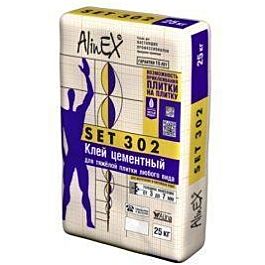 "Алинекс" СЭТ-302 клей плиточный 25 кг, "Аlinex" SET-302 клей плиточный 25 кг