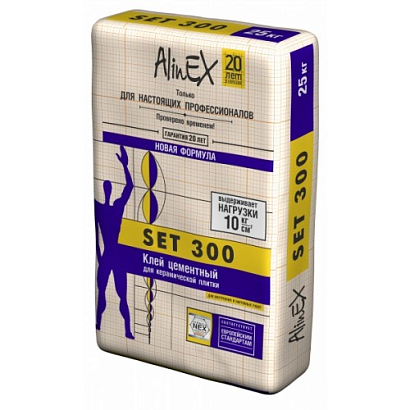"Алинекс" СЭТ-300 клей плиточный 25 кг, "Alinex" SET-300 клей плиточный 25 кг